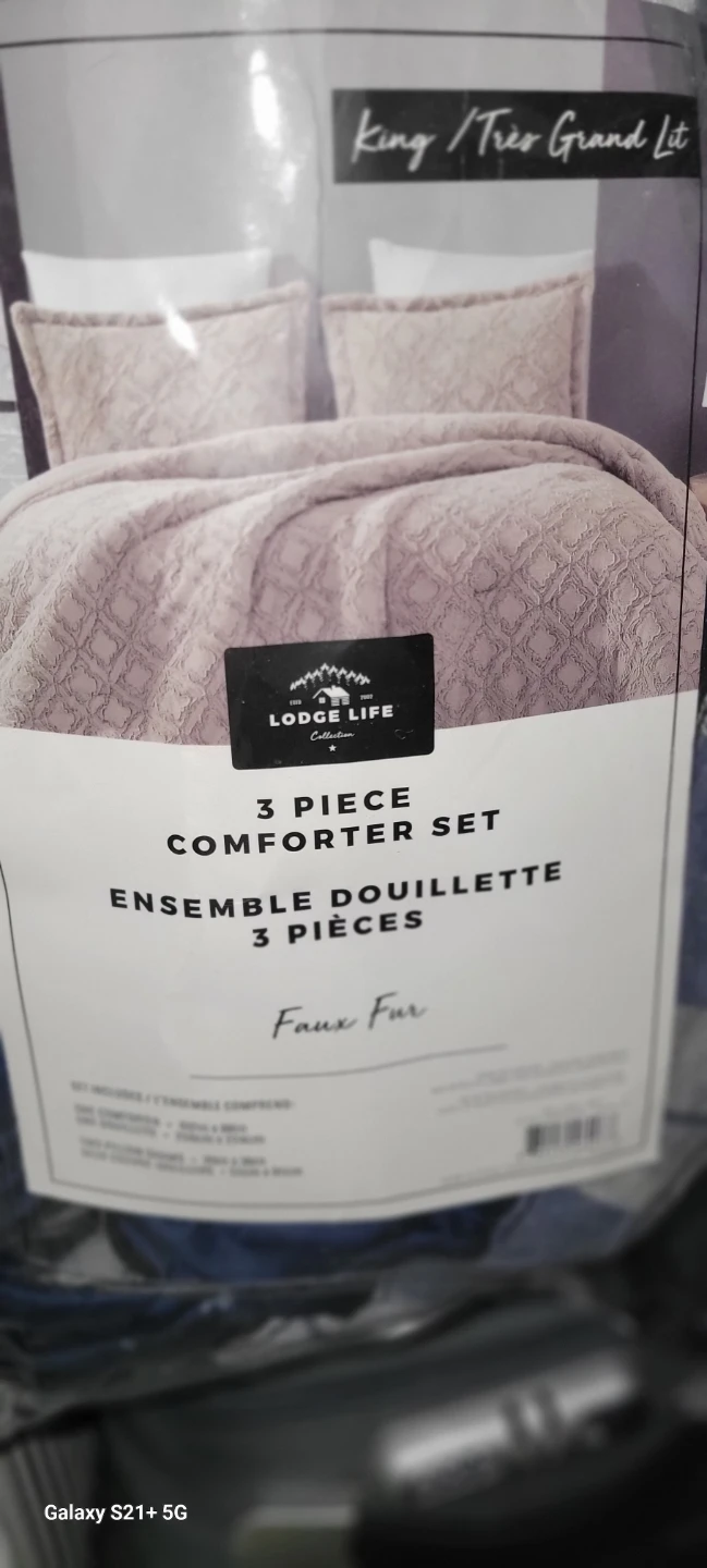 Lodge Life 3 Piece Faux Fur Comforter Set - King