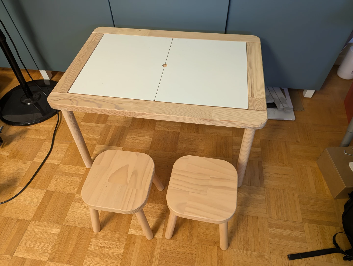 IKEA FLISAT Children's Table and 2 Stools