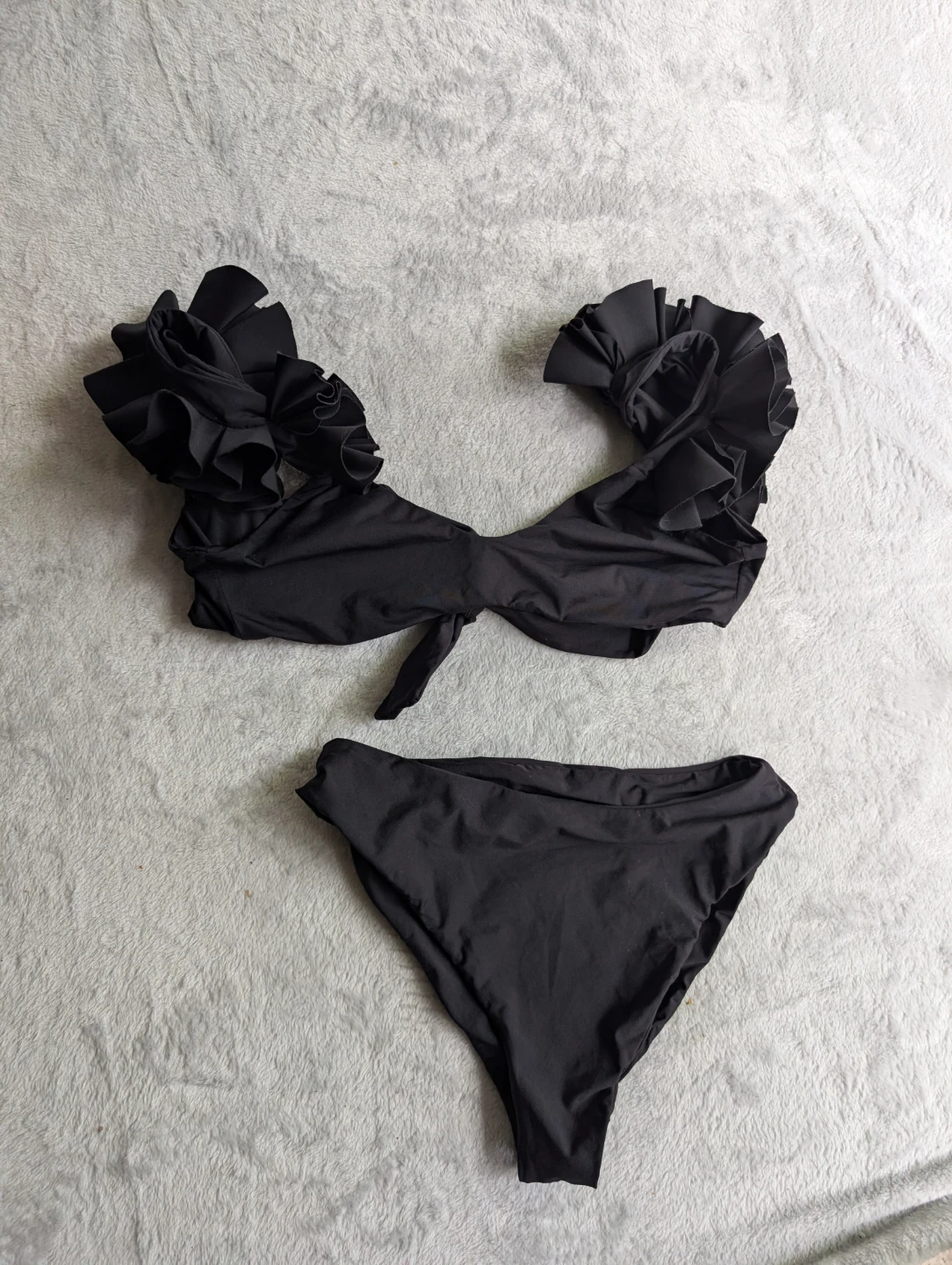 ⚽Maygel Coronel Black Ruffle Bikini - photo 2
