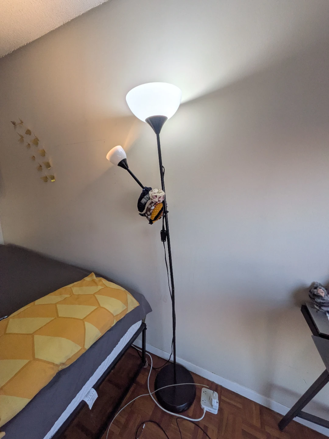 Black Floor Lamp with Reading Light