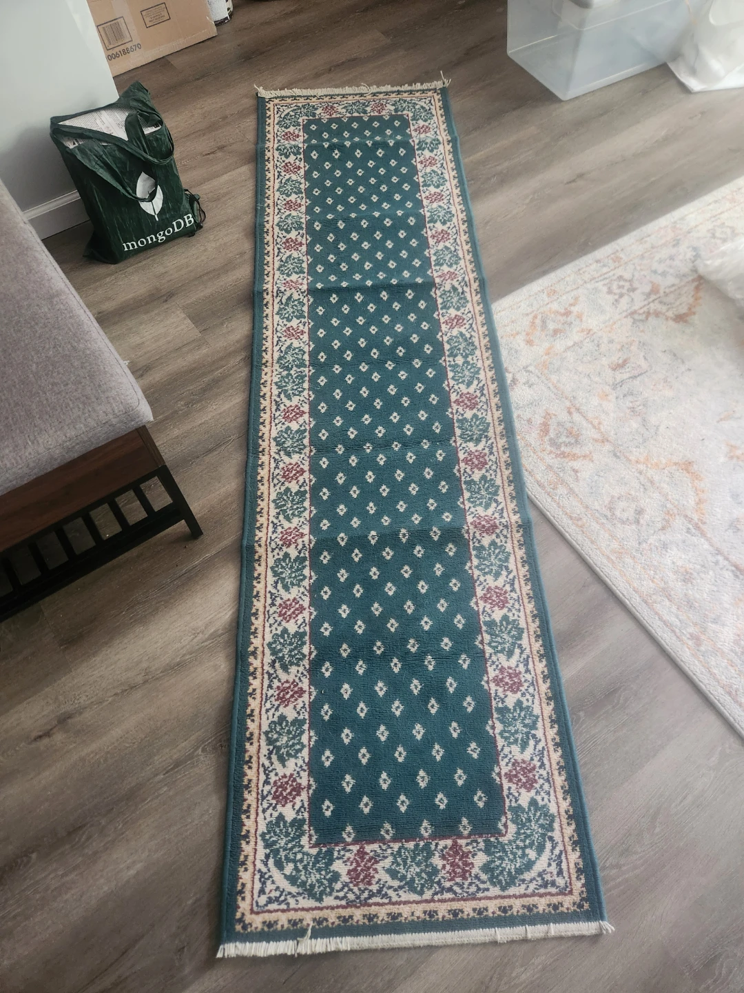 Teal Geometric Runner Rug ⚽