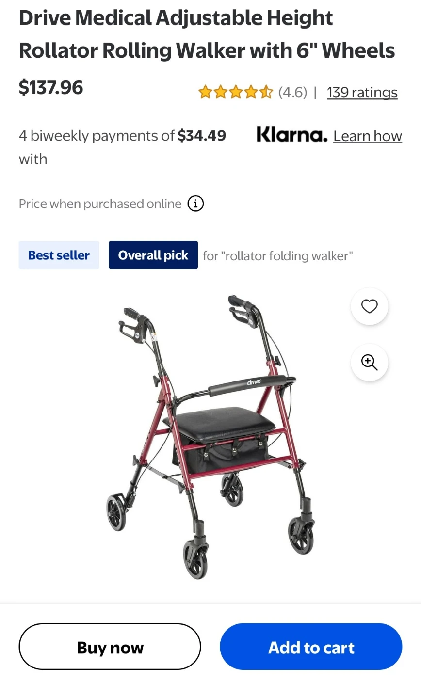 Drive Medical Rollator Walker with Seat - photo 2