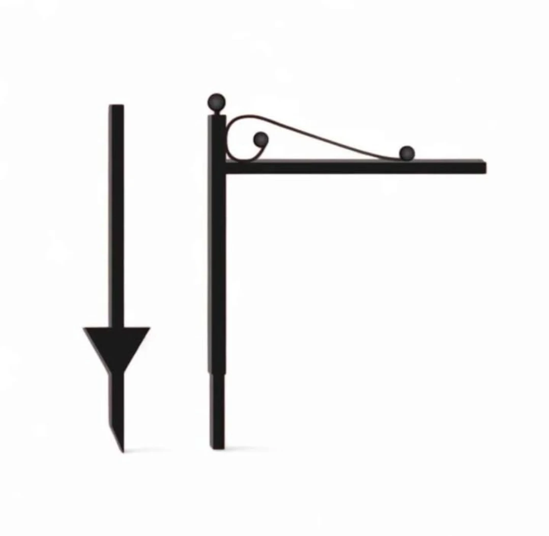 Black Metal Hanging Sign Post