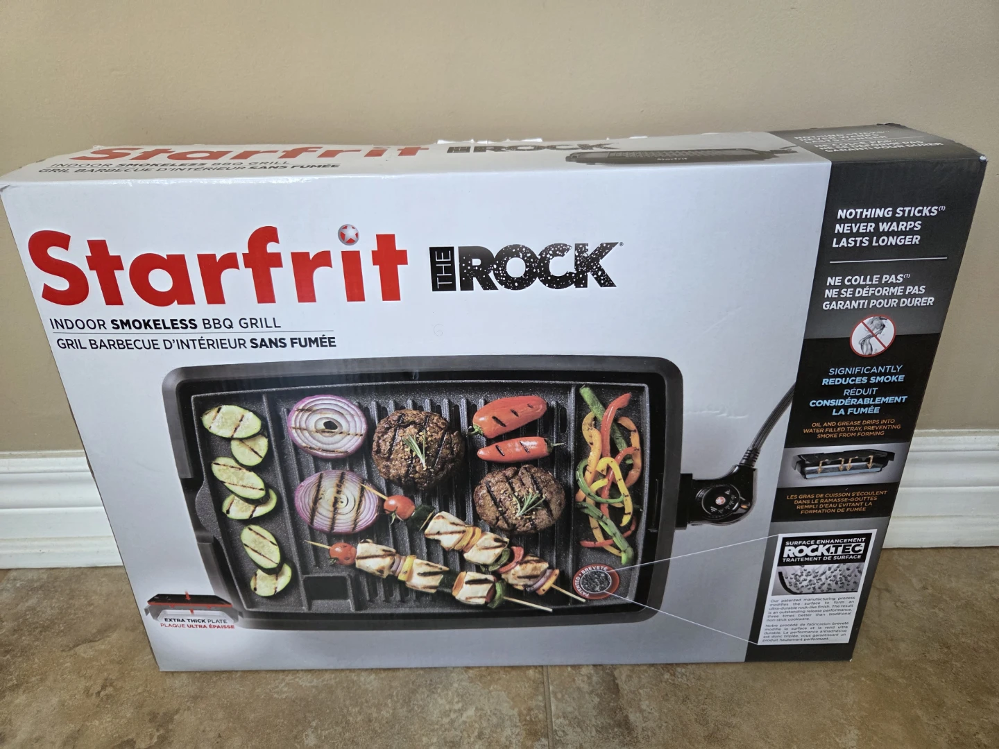 NEW Starfrit The Rock Indoor Smokeless BBQ Grill