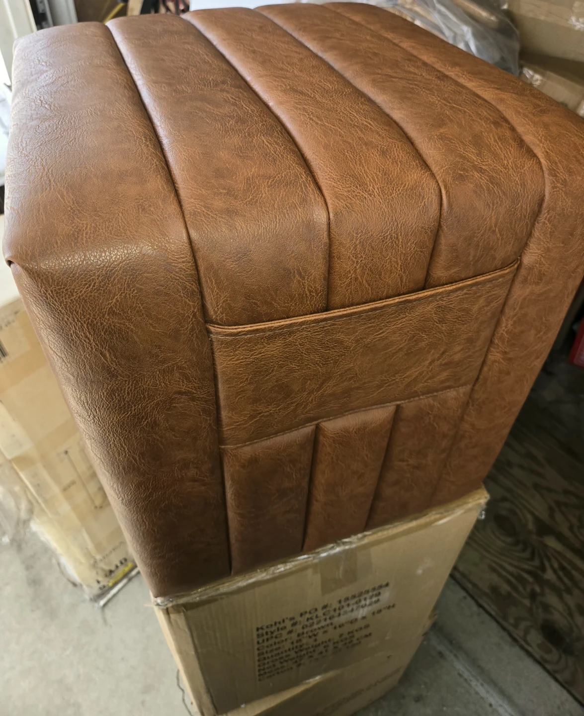 Madison Park Kerstin Waterfall Channel Ottoman - Brown - photo 2