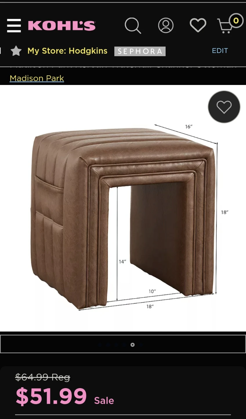 Madison Park Kerstin Waterfall Channel Ottoman - Brown - photo 5