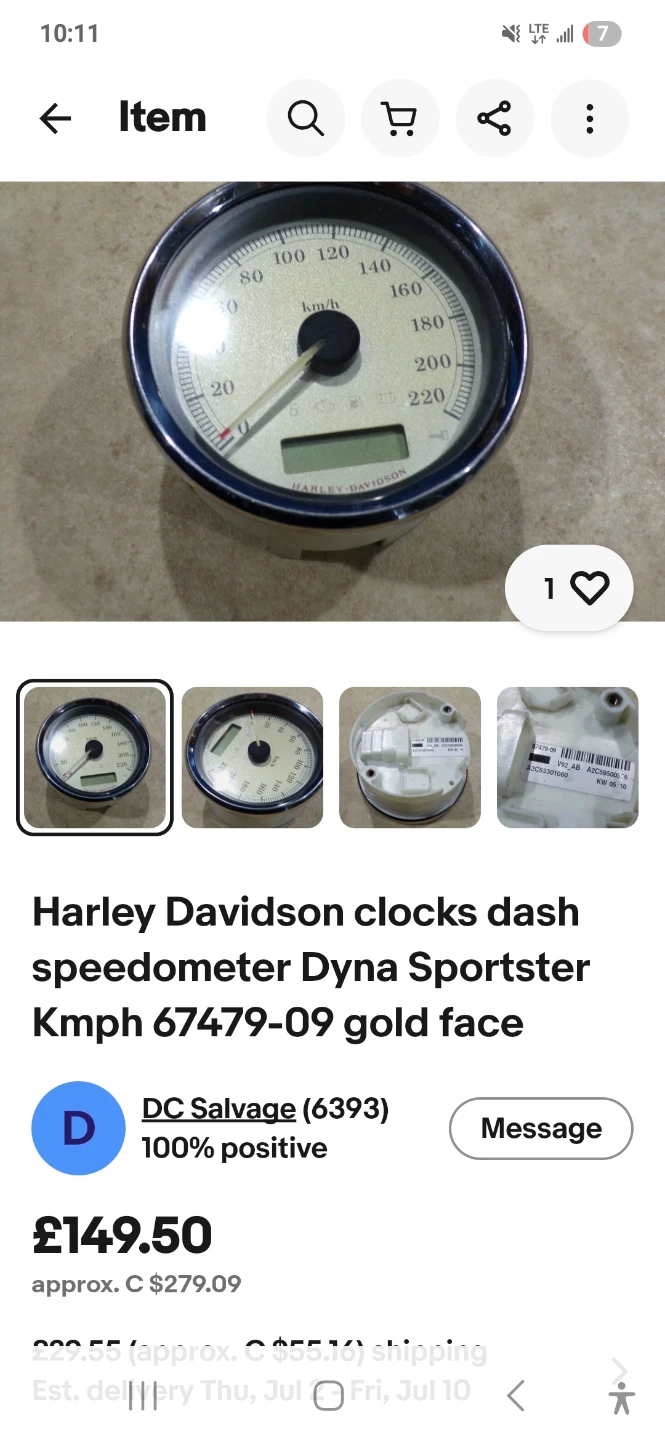 Harley Davidson Speedometer Dash Gauge - photo 3
