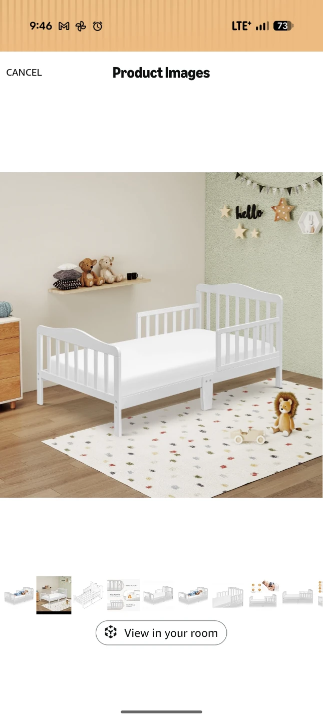 White Toddler Bed with Guardrails