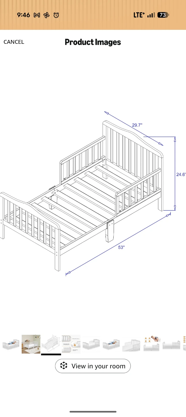 White Toddler Bed with Guardrails - photo 2