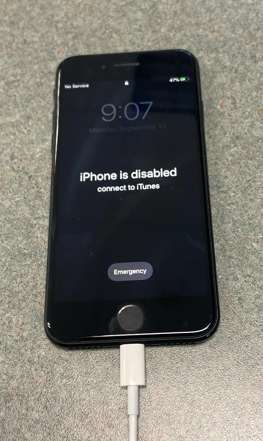 iPhone is disabled fixing problem