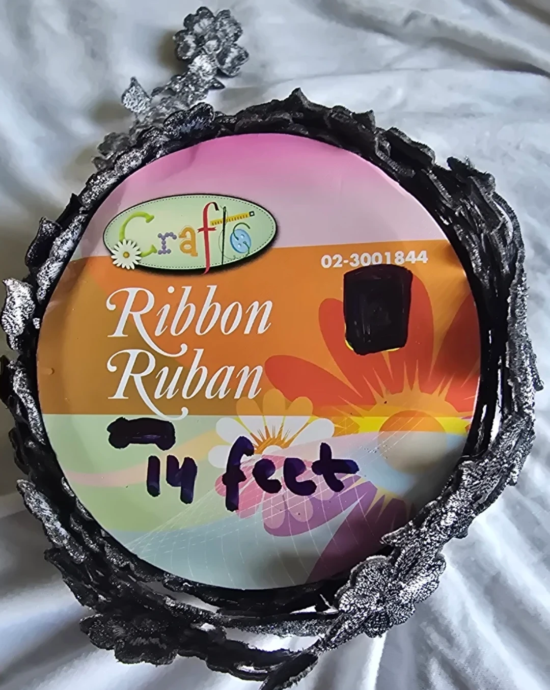 New Craft Ribbon Ruban Flower Lace Trim - 14 feet - photo 4