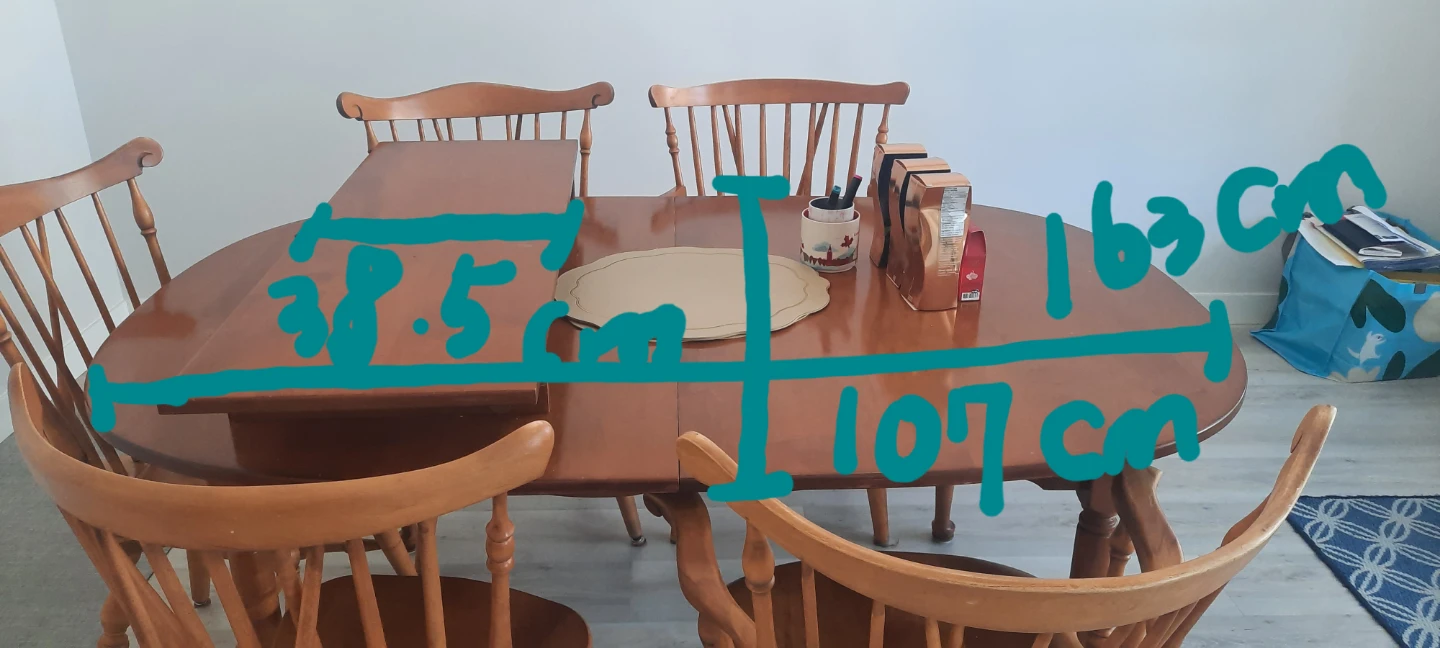 Wooden Dining Table with 6 Chairs - photo 4