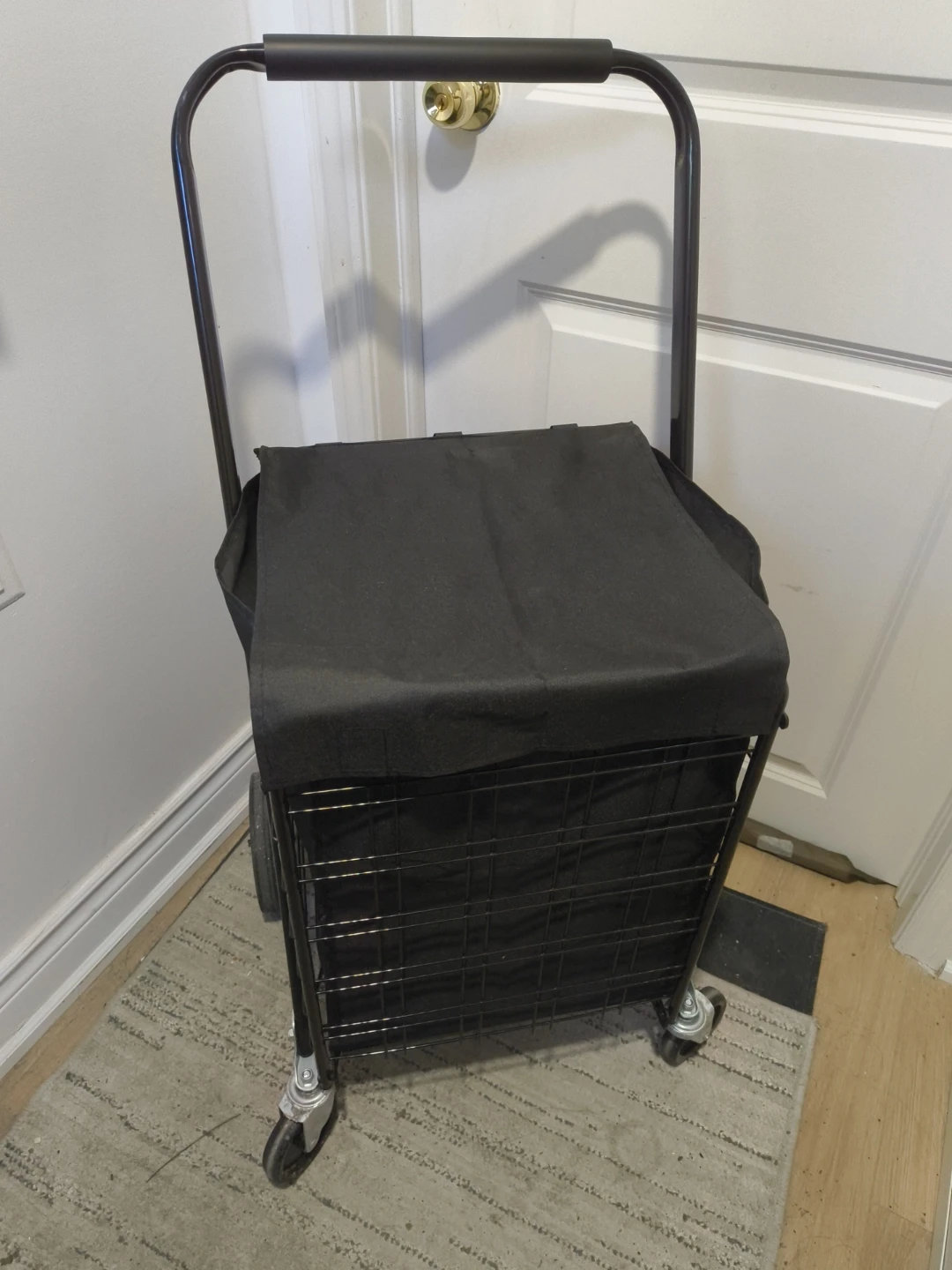 Black Folding Shopping Cart with Handle