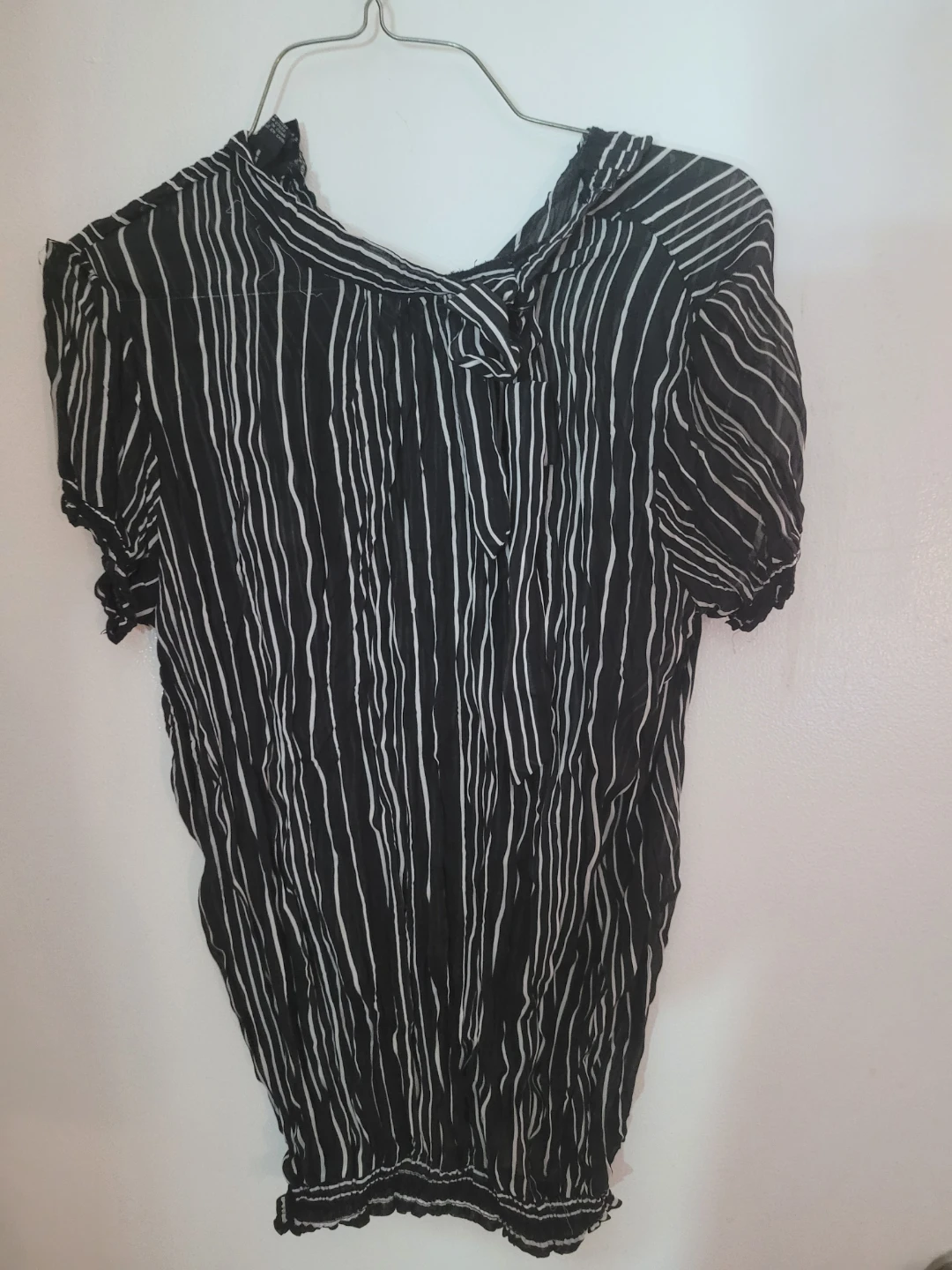 Black and White Striped Blouse