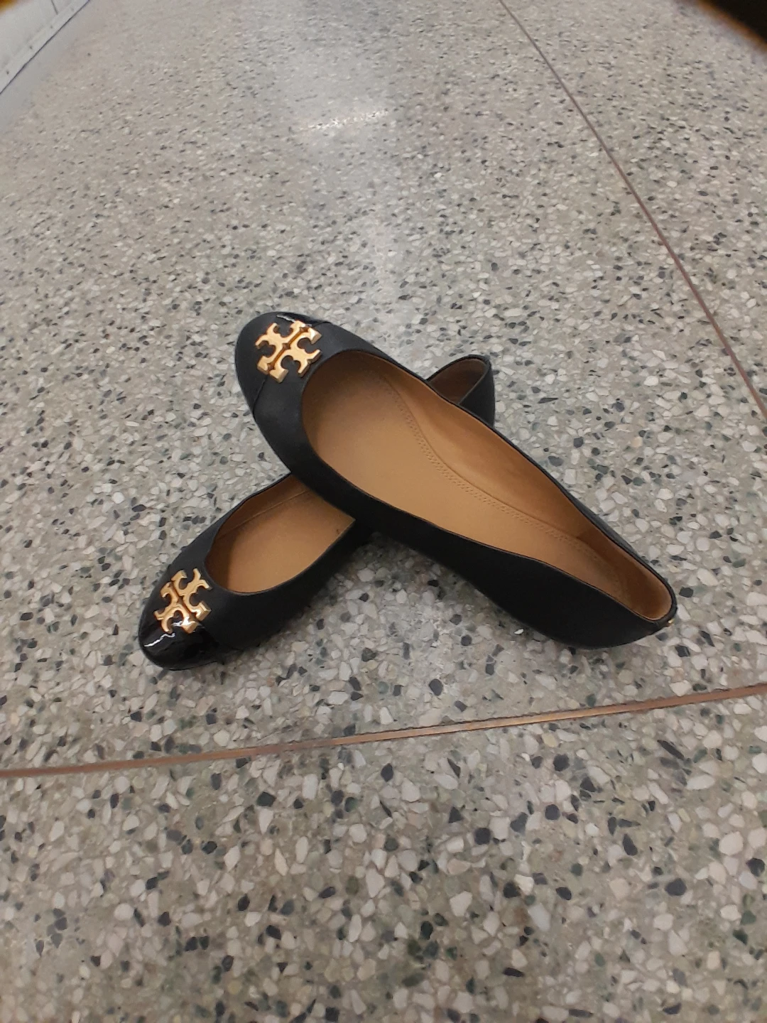 Tory Burch Black Leather Ballet Flats Women's Size 12 - photo 2