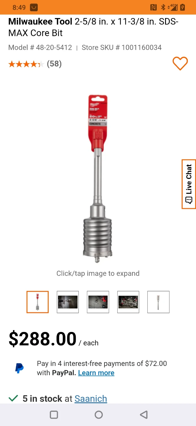 Milwaukee Tool SDS-MAX Core Bit. Brand new. - photo 2