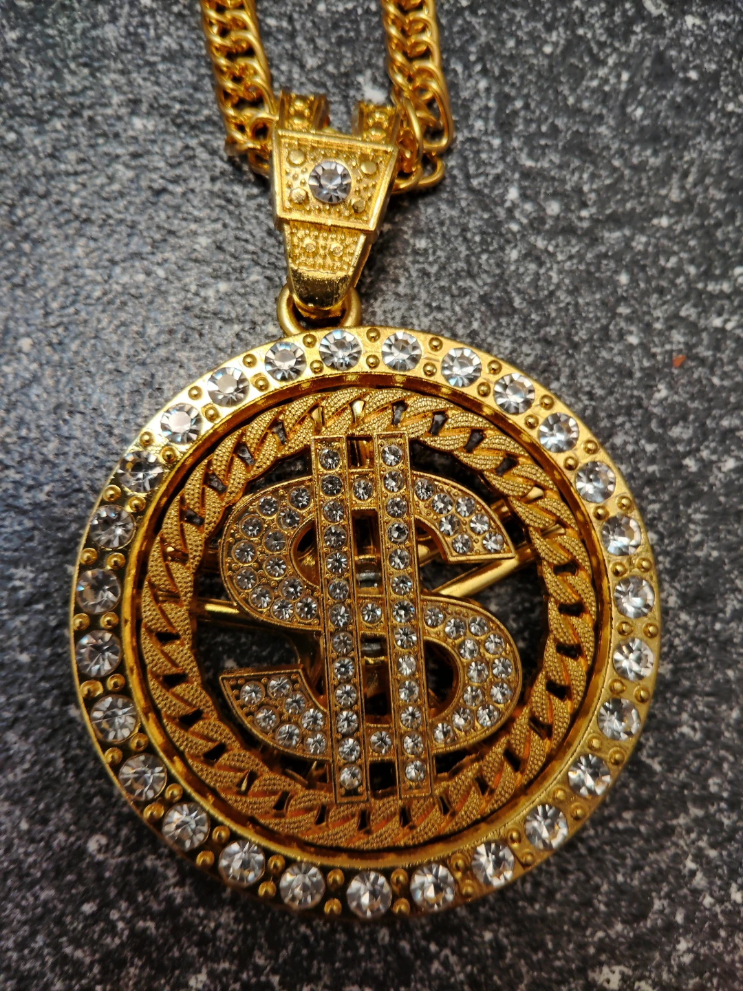 Gold Tone Dollar Sign Pendant Necklace - photo 2