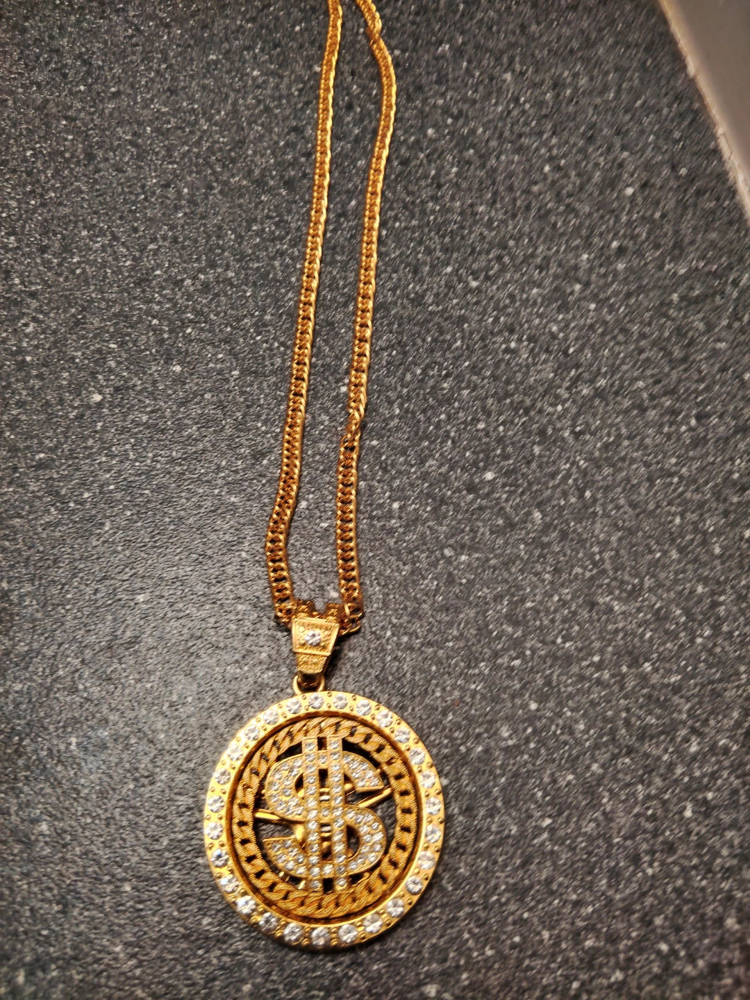 Gold Tone Dollar Sign Pendant Necklace - photo 3