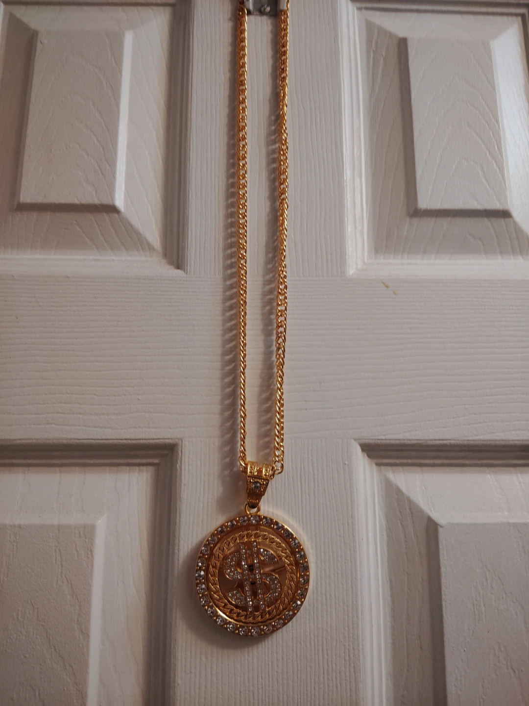 Gold Tone Dollar Sign Pendant Necklace - photo 5