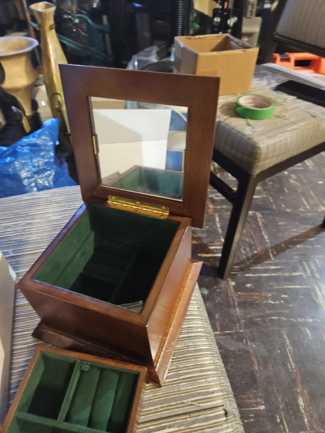 Wooden Jewellery Box with Mirror - photo 4