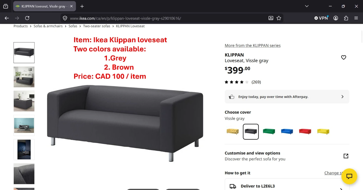 Ikea Klippan Loveseat