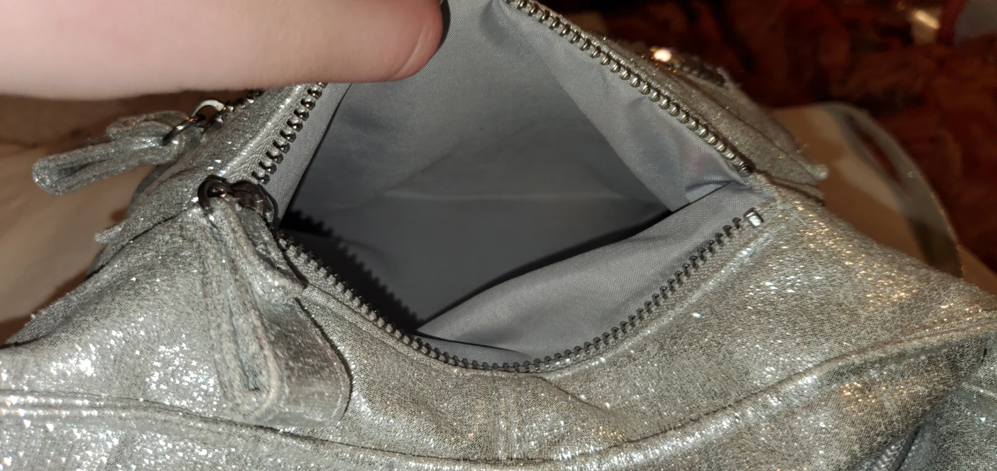 Silver Sequin Crossbody Bag with Zipper Pockets - photo 5