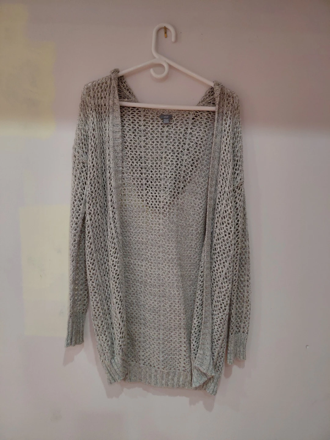 Aerie Open Knit Hooded Cardigan