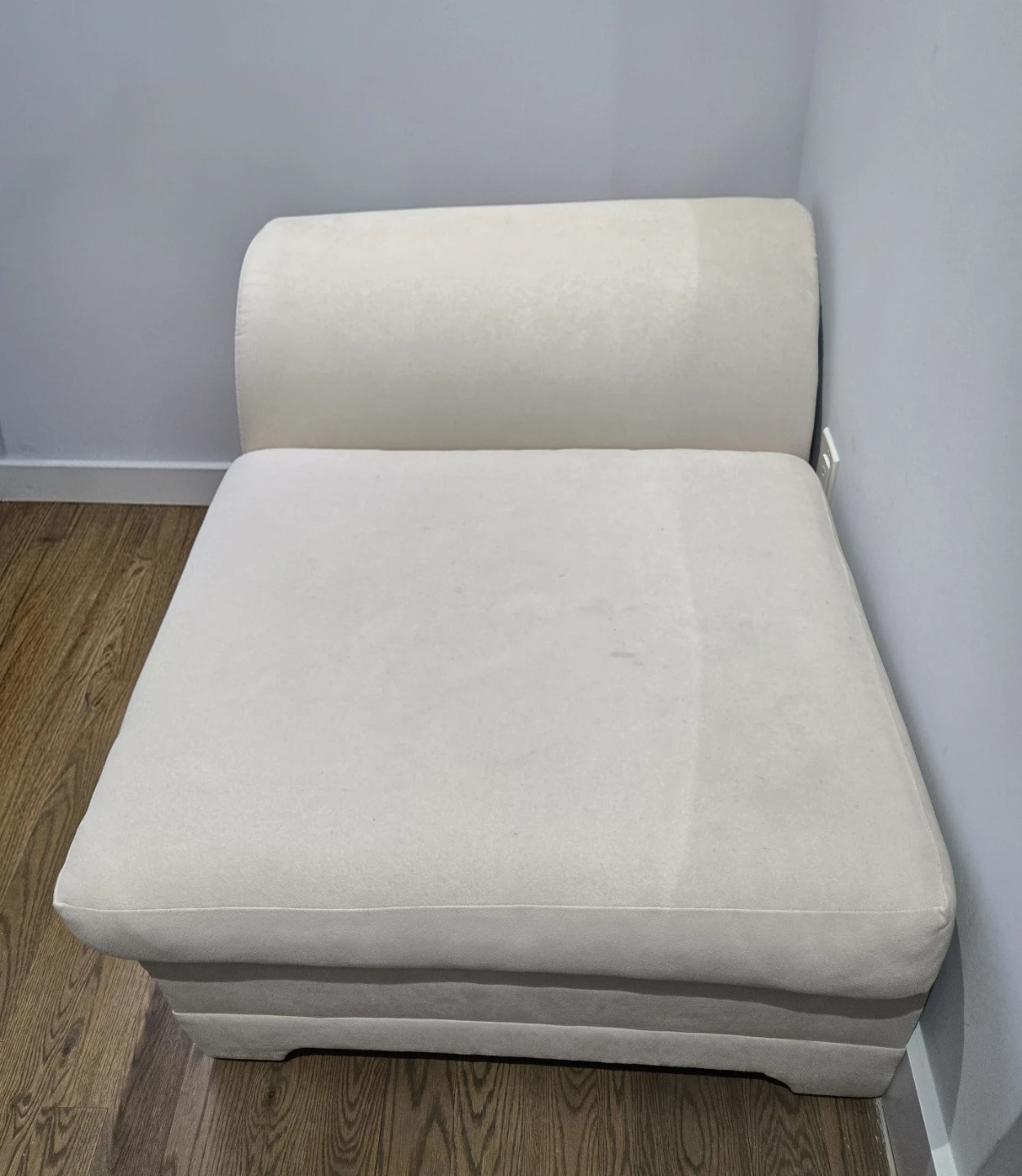 MOVE OUT SALE: Cream Upholstered Armless Chair