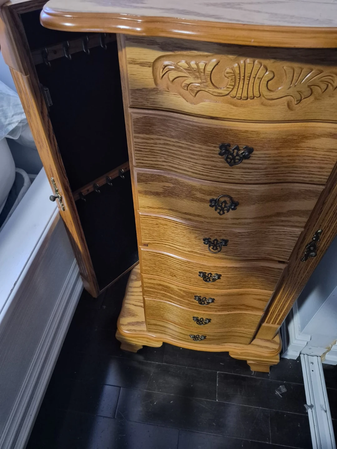 Wooden Jewelry Armoire with Mirror - photo 5