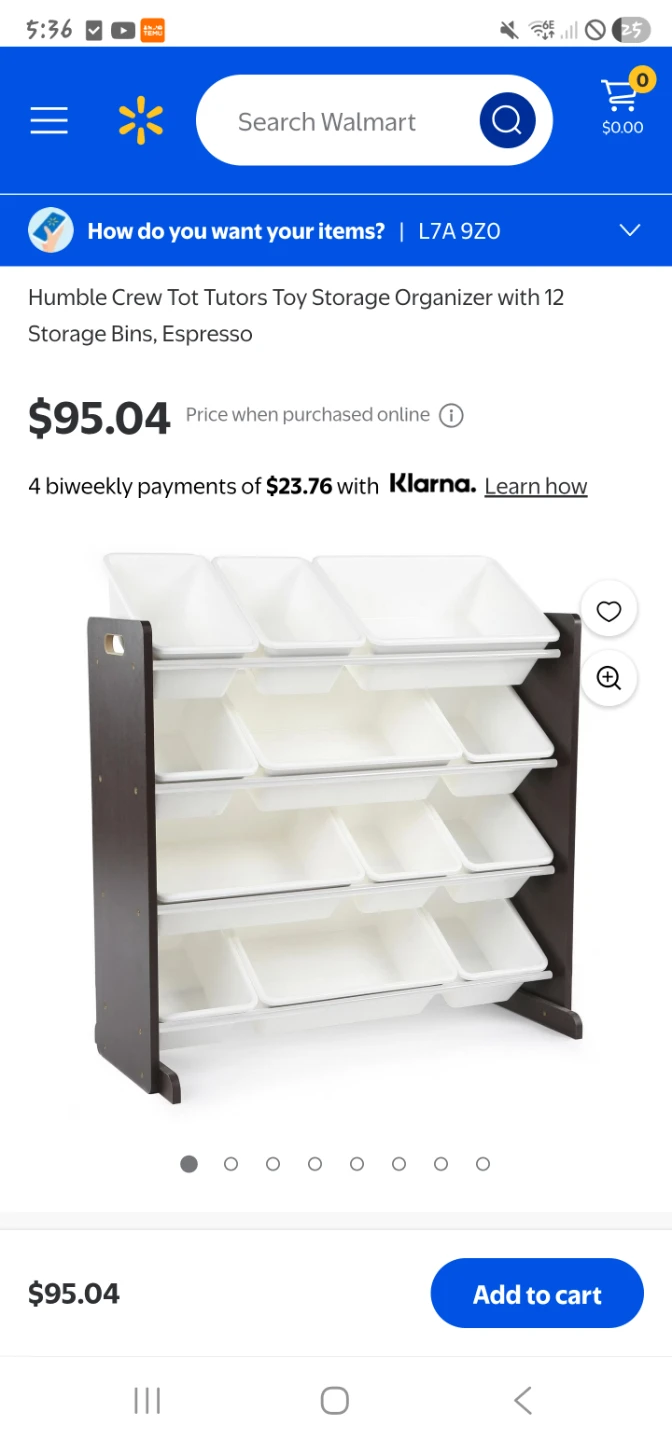 Humble Crew Tot Tutors Toy Storage Organizer - Espresso - photo 2