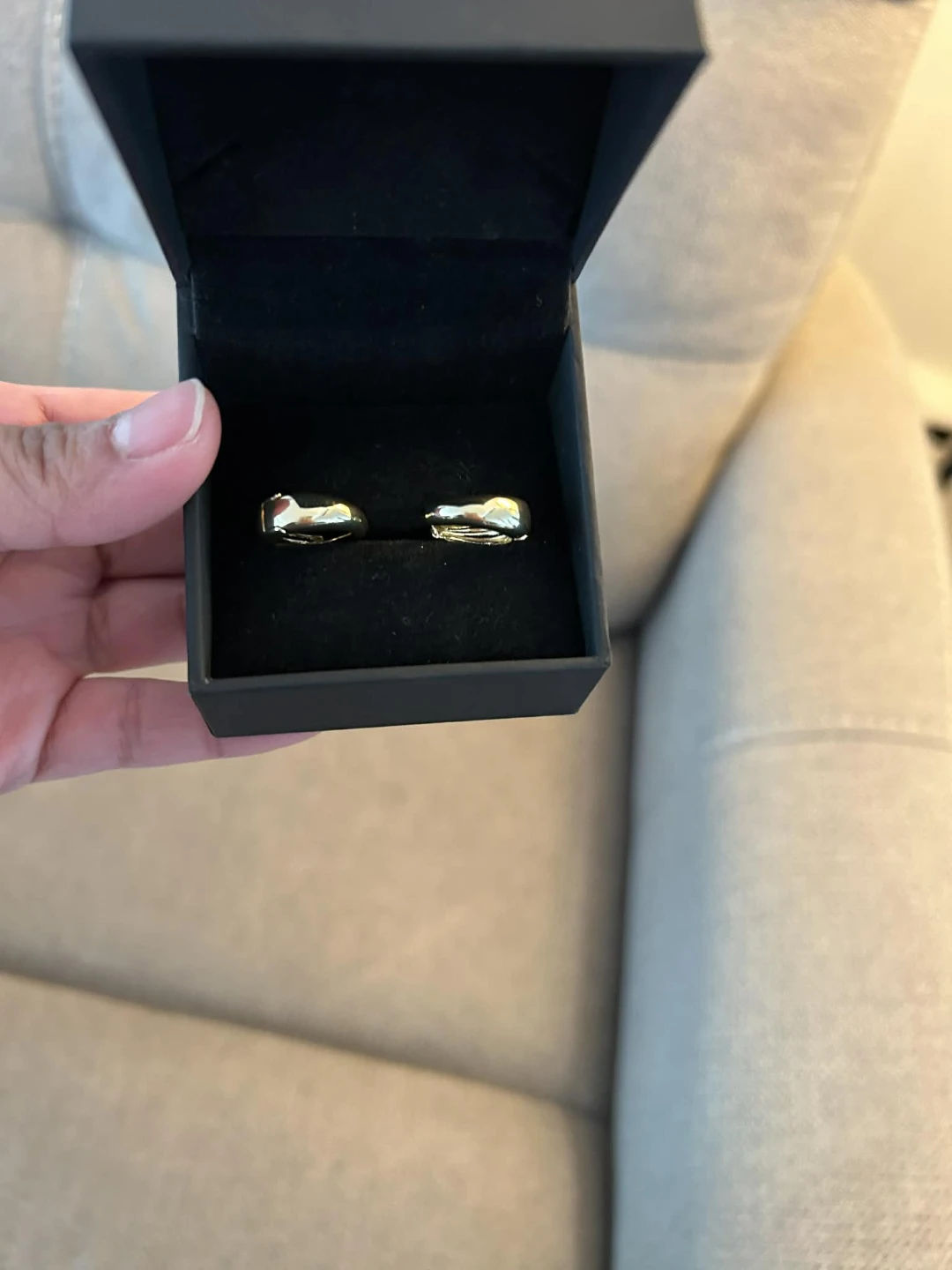 Gold Hoop Earrings in Gift Box