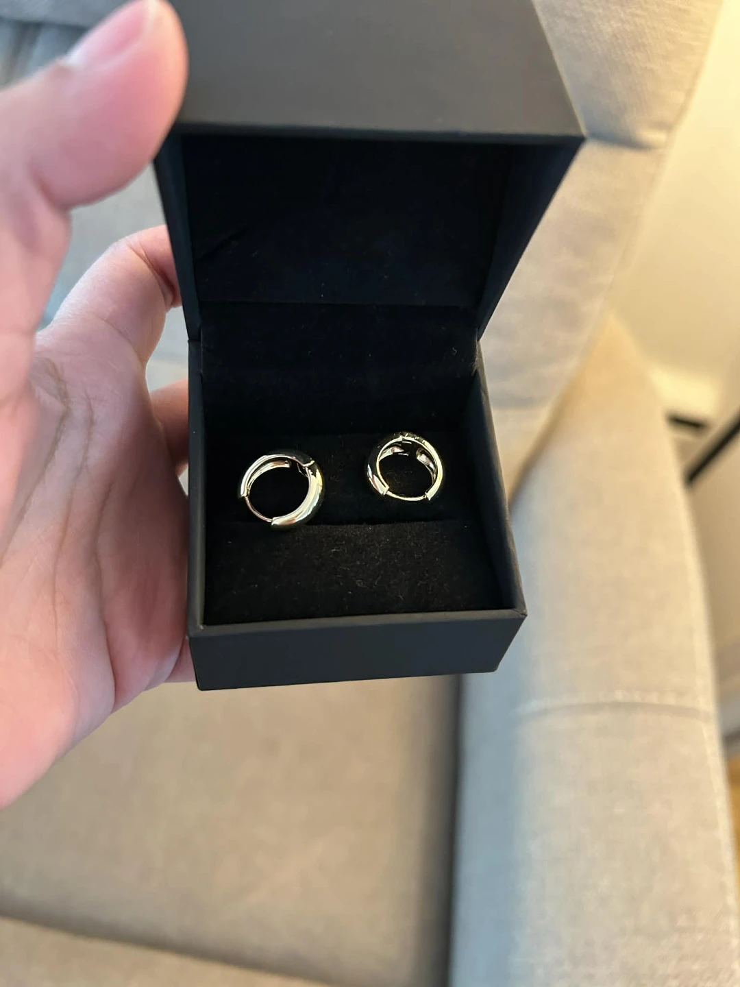 Gold Hoop Earrings in Gift Box - photo 2