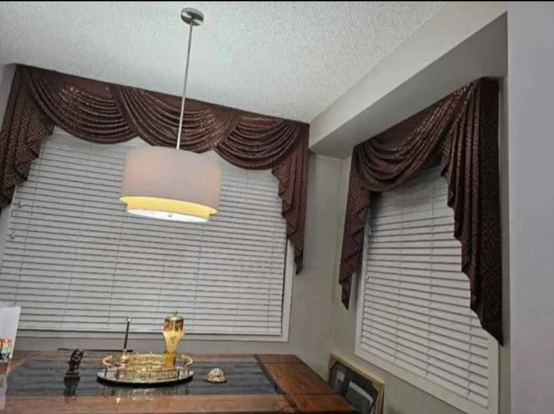 Window Curtains Valance for Living Room Chocolate Wate... - photo 3