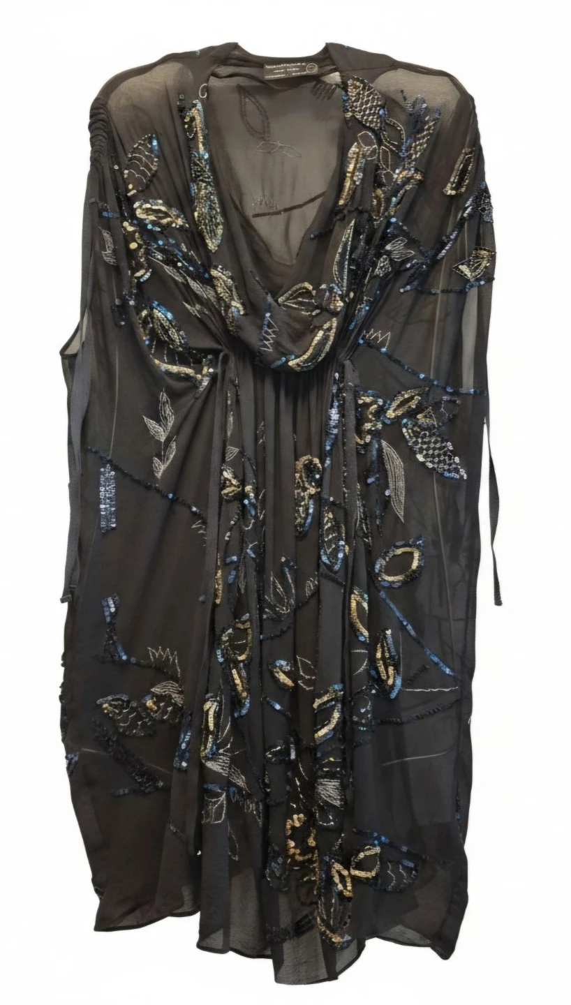 AllSaints Thetis Dress Black Silk Embellished - photo 2