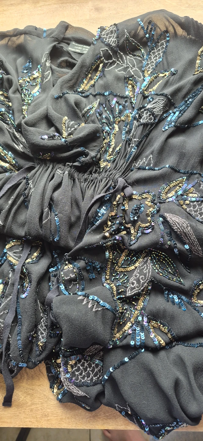 AllSaints Thetis Dress Black Silk Embellished - photo 3