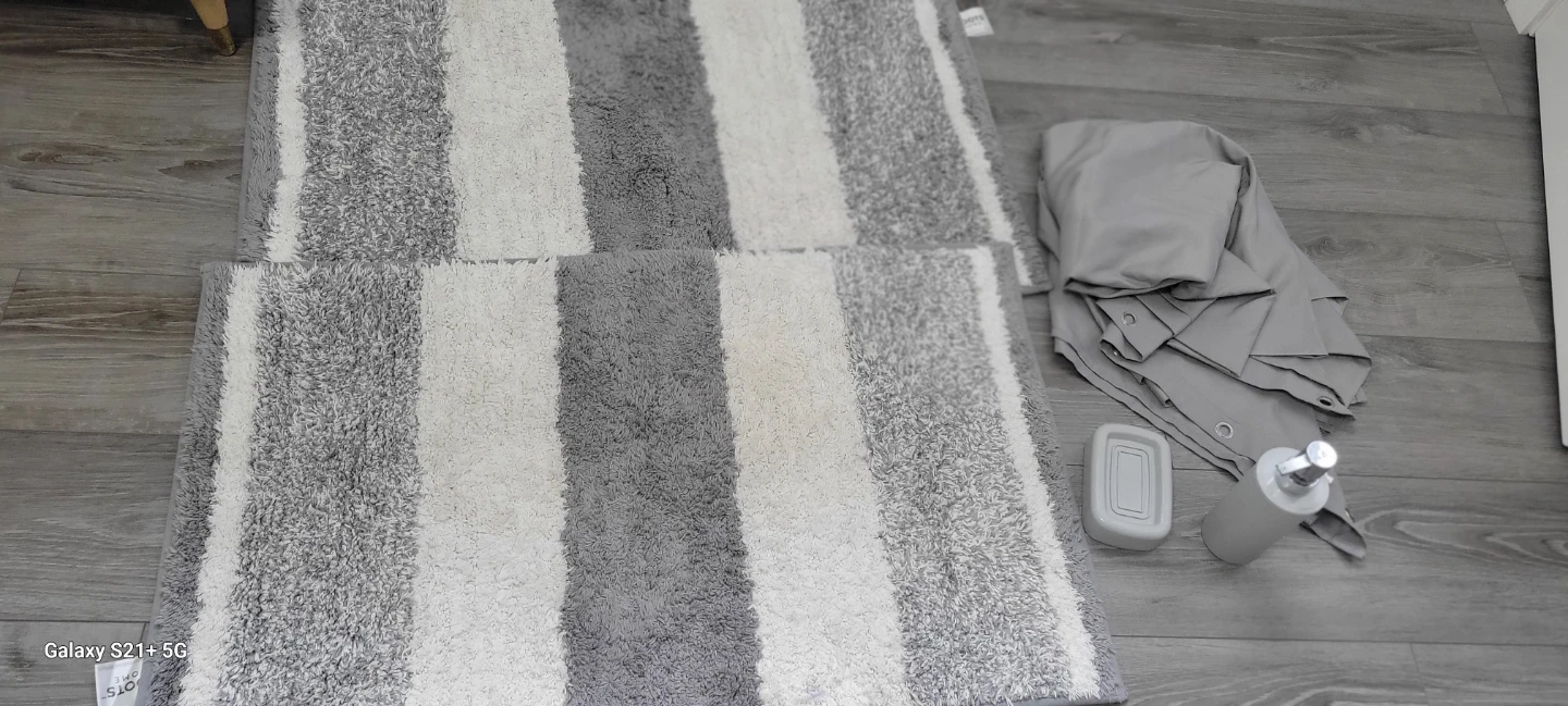 Striped Bath Rug Set with accessories - photo 3