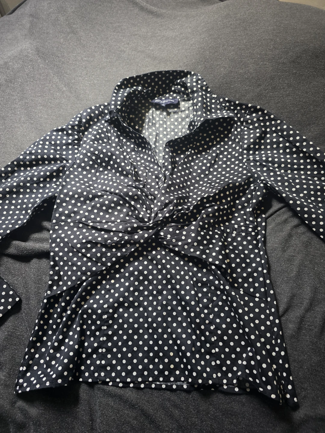 Jones New York Signature Polka Dot Blouse 100% Cotton - photo 4
