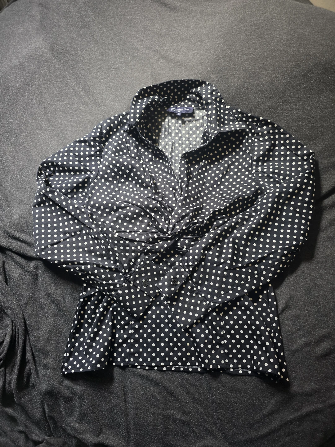 Jones New York Signature Polka Dot Blouse 100% Cotton - photo 5