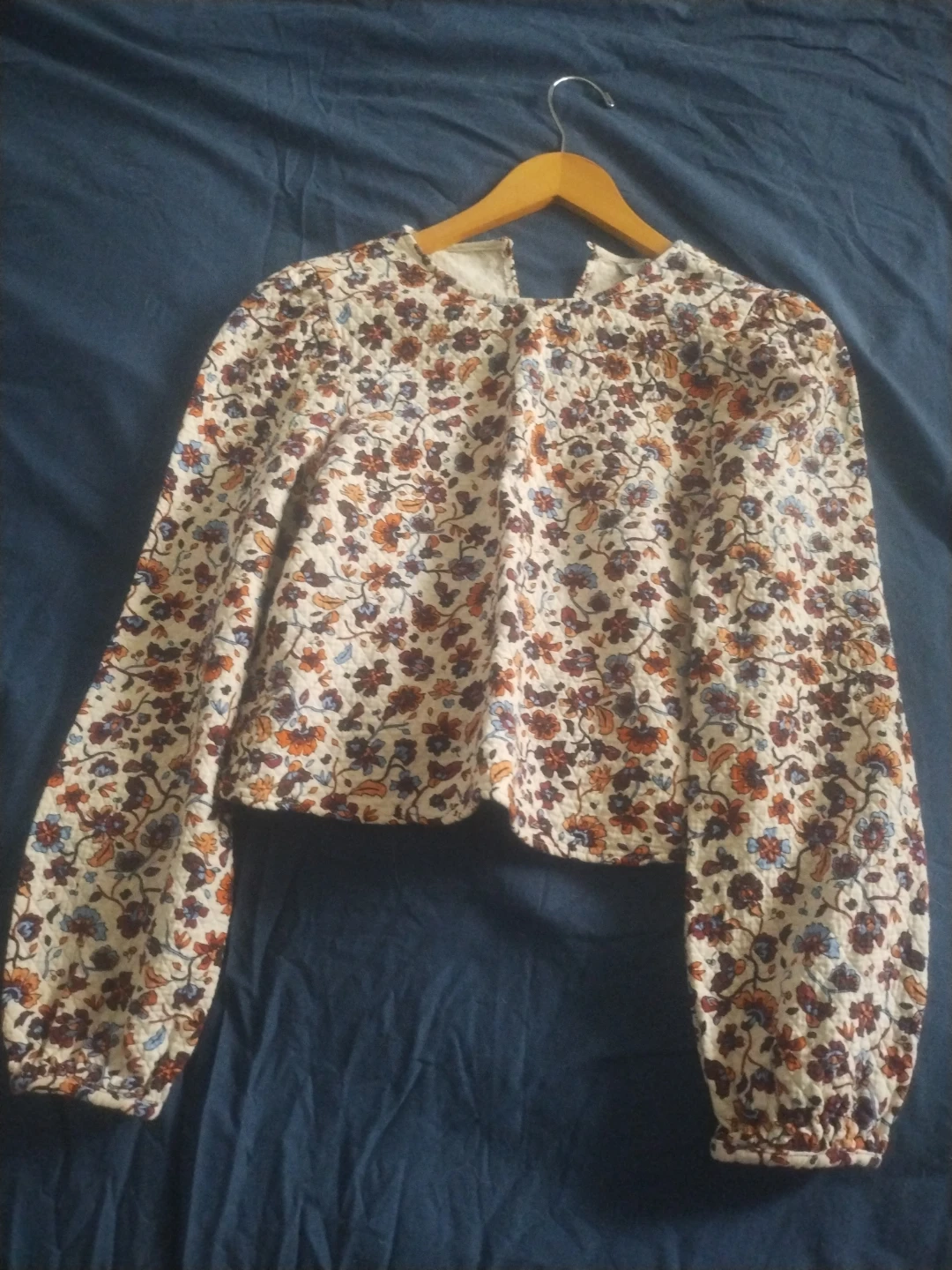 ZARA Floral Cropped Blouse - Size S