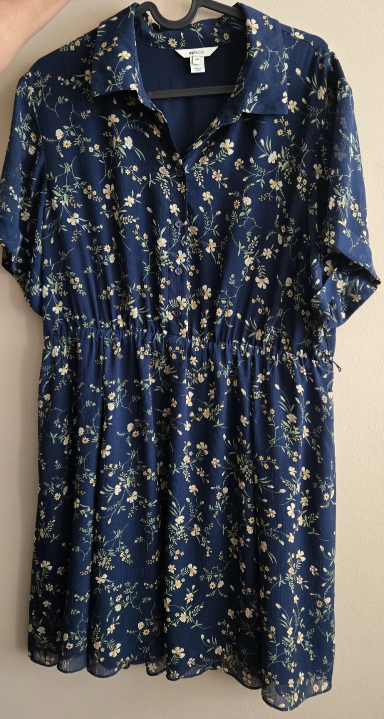 Large Blue Floral Dress - photo 3