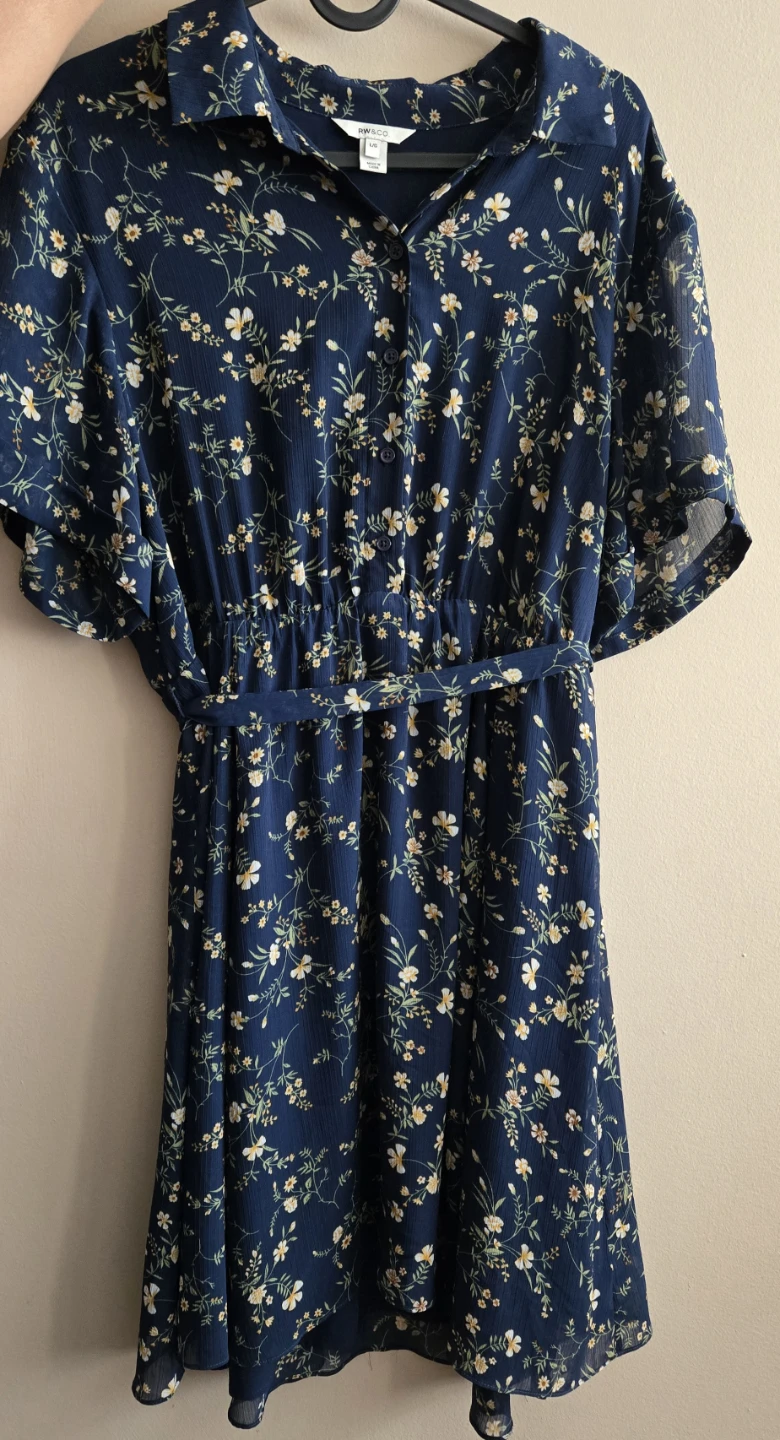 Large Blue Floral Dress - photo 4