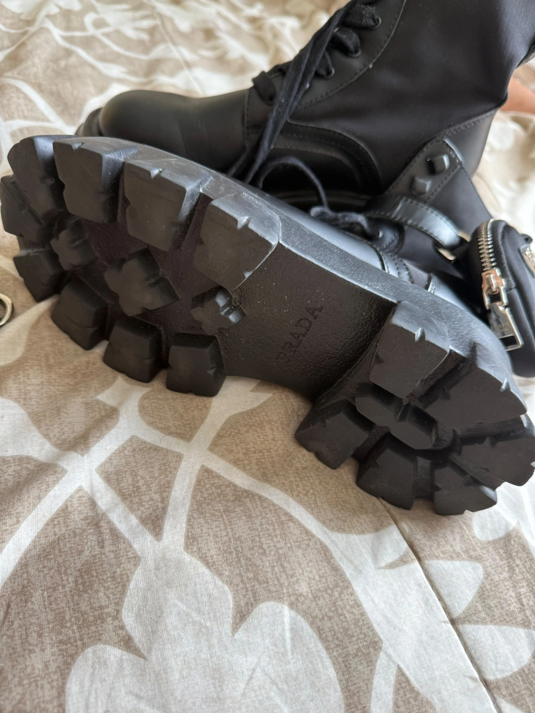 Prada Black Combat Boots with Pouch Size 37 - photo 2