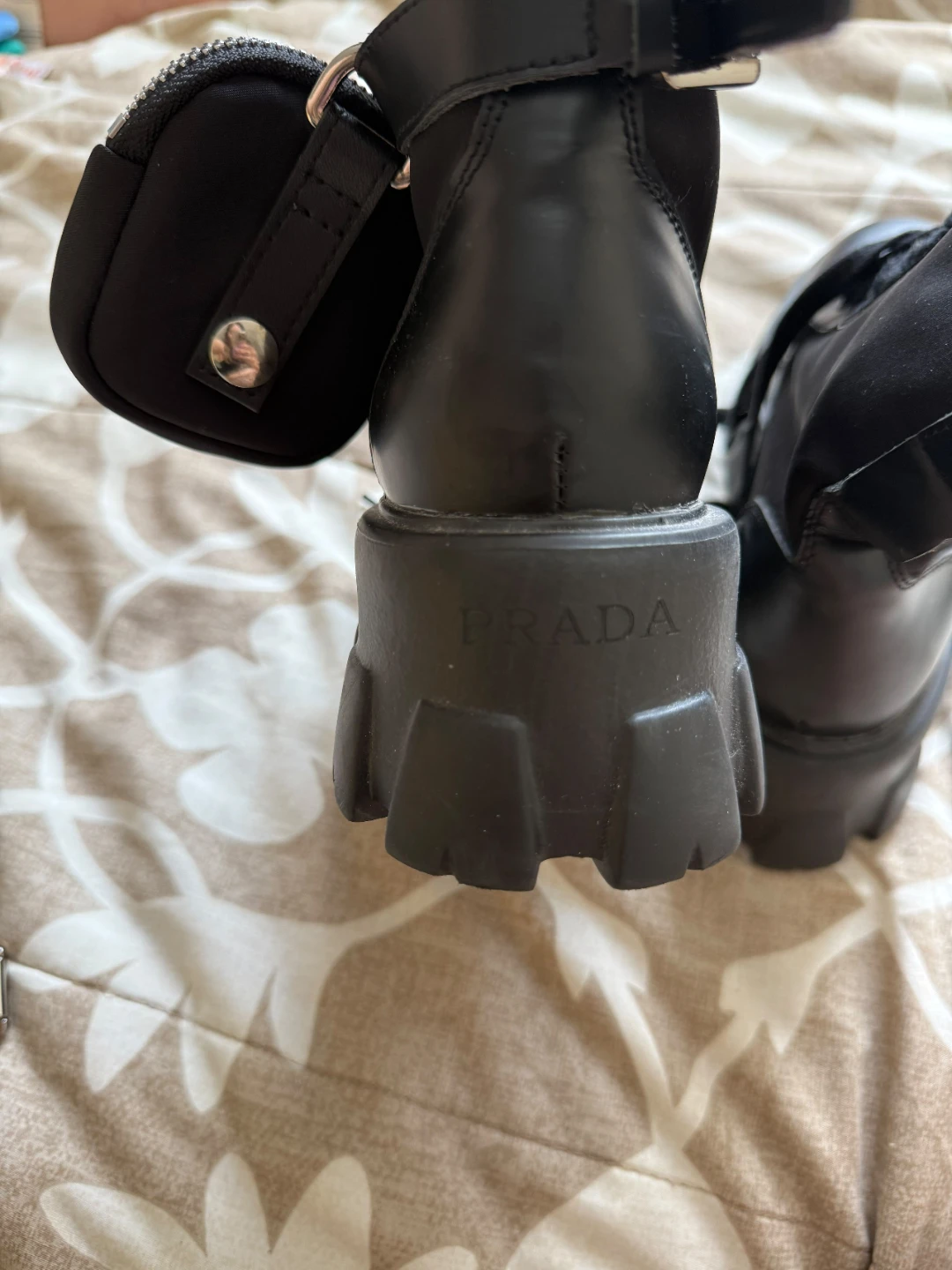 Prada Black Combat Boots with Pouch Size 37 - photo 4