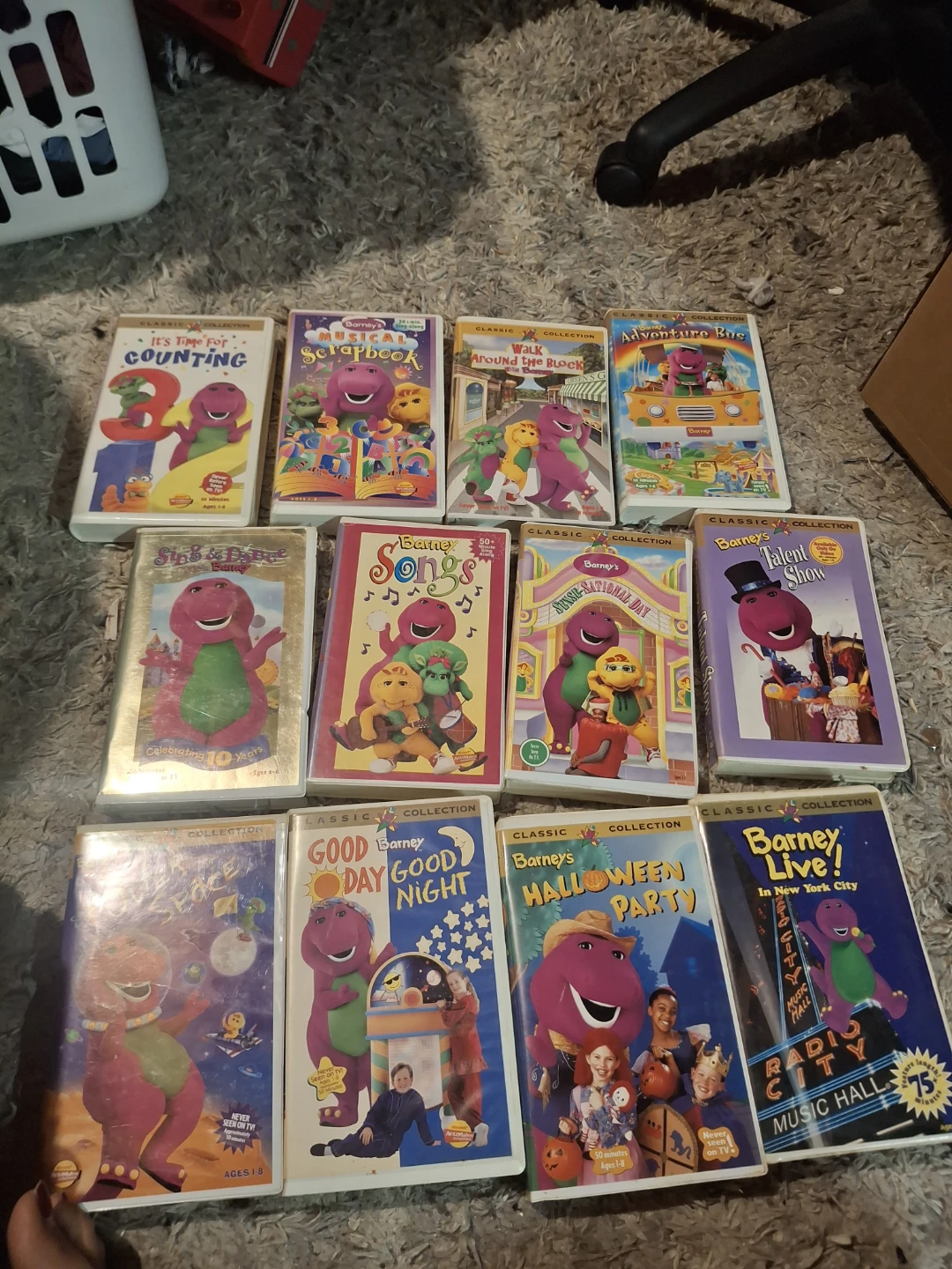 Collection of 12 Barney The Dinosaur VHS Tapes