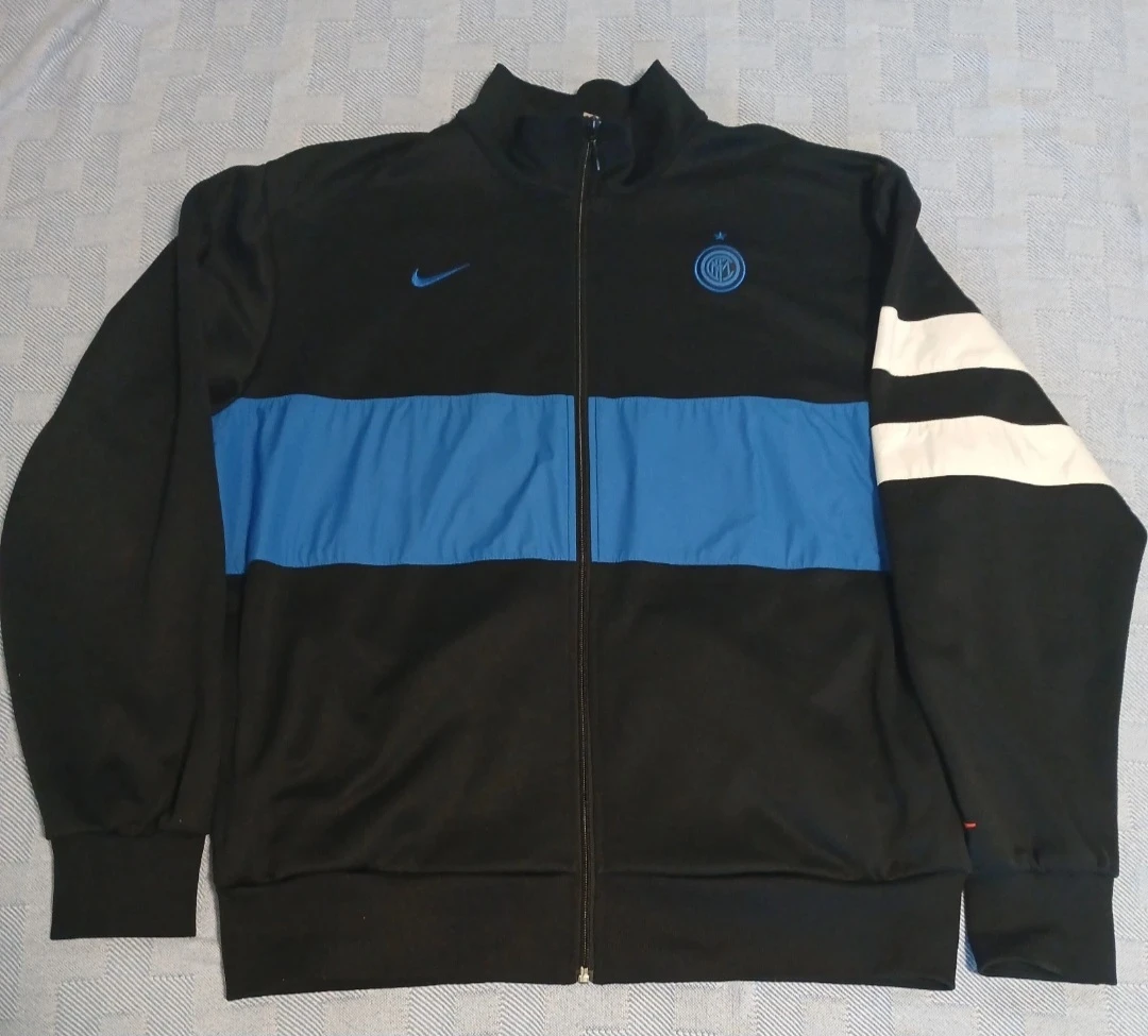 Nike Inter Milan Track Jacket Mens XL Black Blue Soccer Football