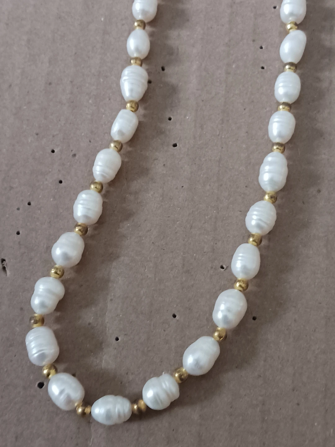 Vintage Real Pearls and Gold Tone Beaded Necklace - photo 4