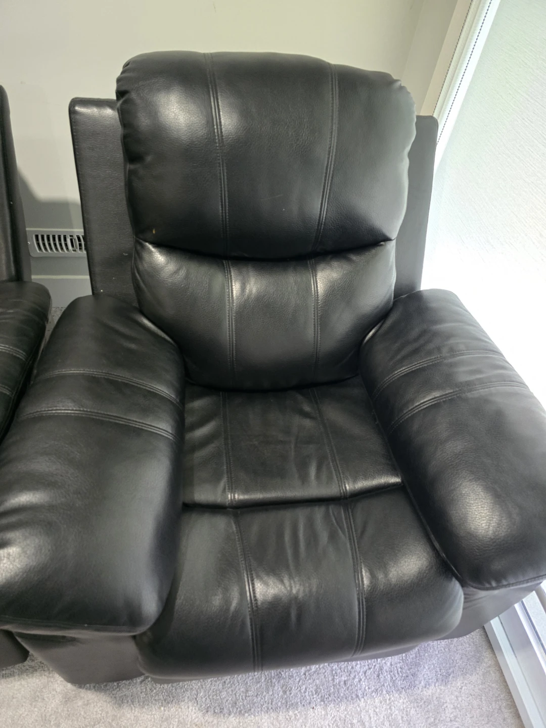 Black Leather Recliner rocky Chair
