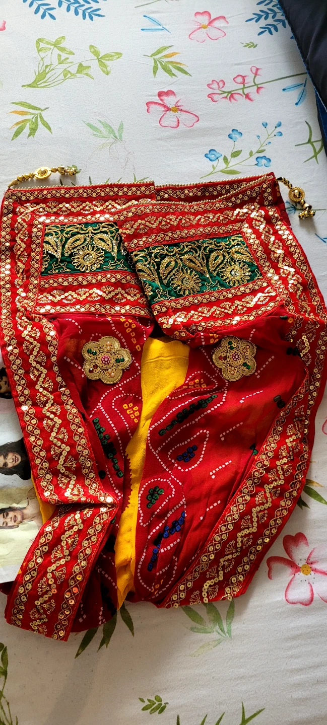 Embellished Red and Yellow Indian Outfit