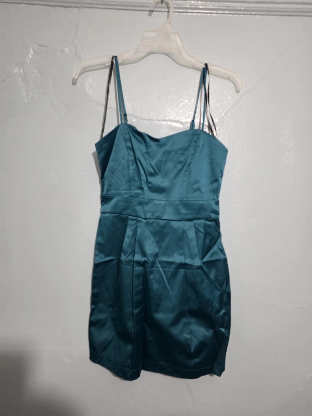 Forever 21 Teal Satin Mini Dress Size S ⚽️