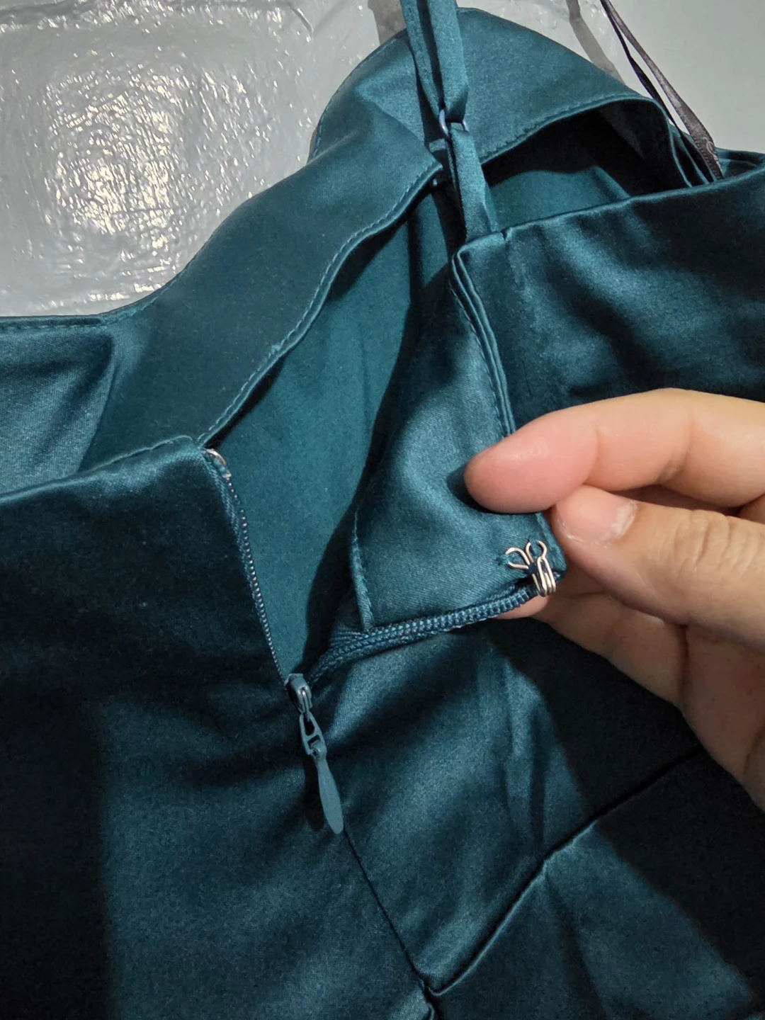 Forever 21 Teal Satin Mini Dress Size S ⚽️ - photo 2